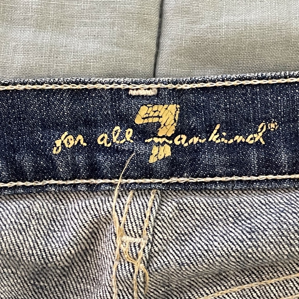 7 for all mankind jeans straight cut medium blue jeans ladies size 25 - Picture 7 of 8